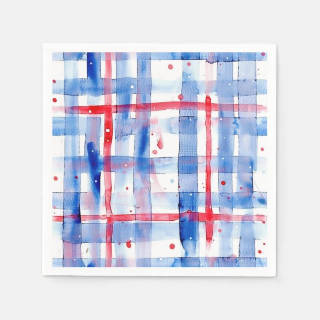 Summer Picnic Red Blue GRILLEN Garden Party Serviette (Vorderseite)