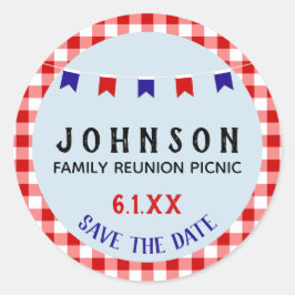 Summer Picnic | Red White Blue | WIEDERSEHEN GRILL Runder Aufkleber