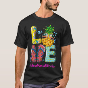Summer Pineapa Tropical Blume Dreh School T-Shirt