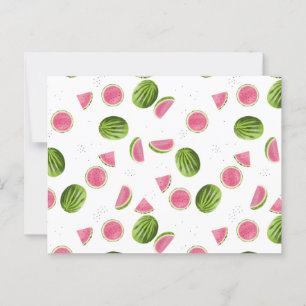 Summer Pink & Green Watermelon Muster Postkarte