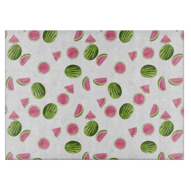 Summer Pink & Green Watermelon Muster Schneidebrett (Vorderseite)