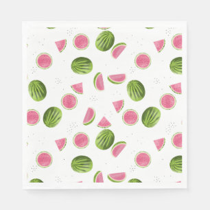Summer Pink & Green Watermelon Muster Serviette