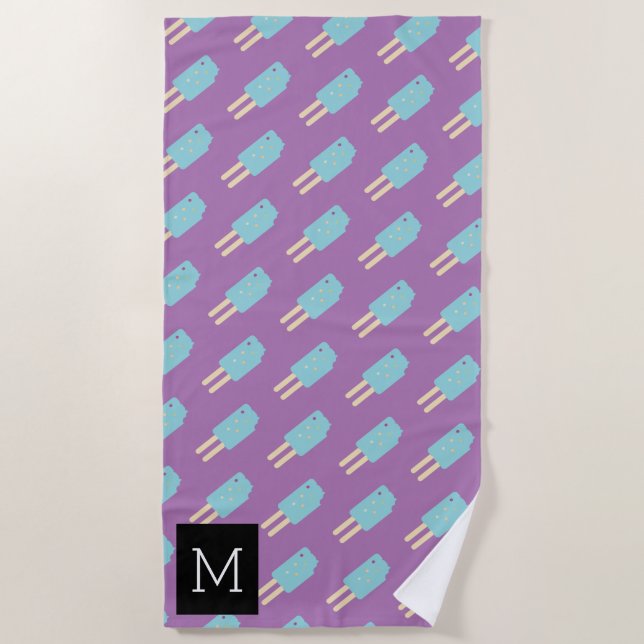 Summer Pink Ice-Creme-Pop Strandtuch (Vorderseite)