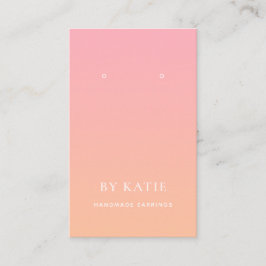 Summer Pink Orange Ombre Earring Display Card Visitenkarte