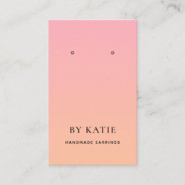 Summer Pink Orange Ombre Earring Display Card Visitenkarte