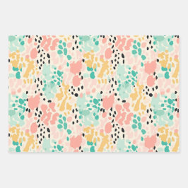 Summer Pink Pastel Leopard Spots Geschenkpapier Set