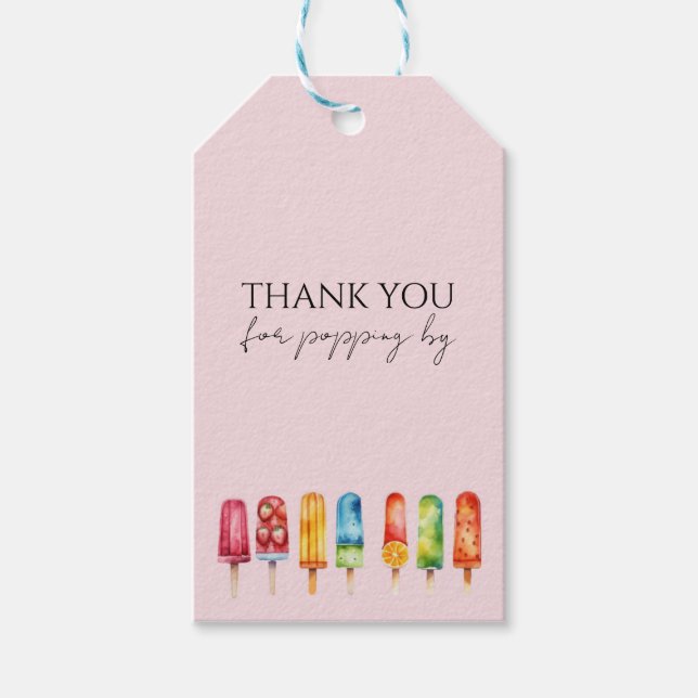 Summer Pink Popsicle Party Geschenkanhänger (Vorderseite)