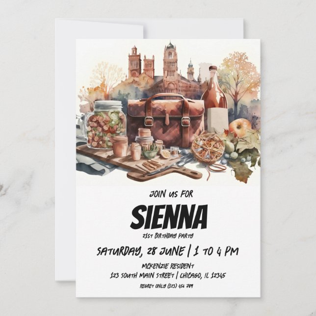 Summer Pique-nique vue château Invitation (Devant)