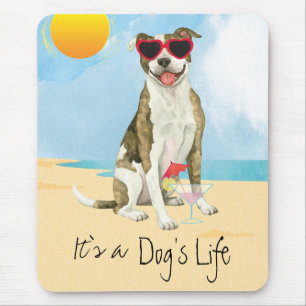 Summer Pit Bull Terrier Mouse Pad Mousepad