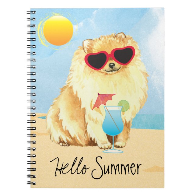 Summer Pomeranian Notizblock (Vorderseite)