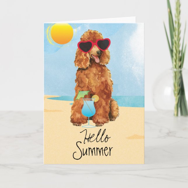 Summer Poodle Karte (Vorderseite)