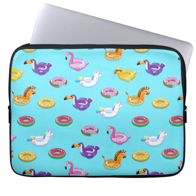 Summer Pool Float Muster Laptopschutzhülle (Vorderseite)