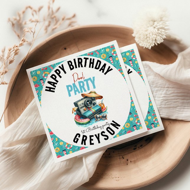 Summer Pool Party 2. Geburtstag Serviette (Von Creator hochgeladen)