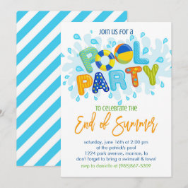 Summer Pool Party, Ende des Schuljahres Party Einladung
