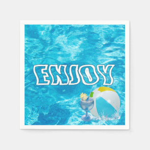 Summer Pool Party Fun Napkins Serviette
