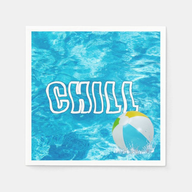 Summer Pool Party Fun Napkins Serviette (Vorderseite)
