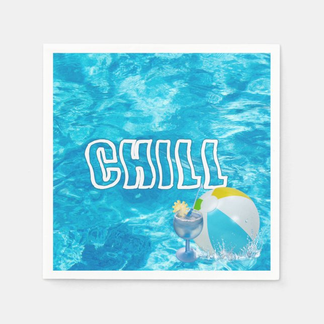 Summer Pool Party Fun Napkins Serviette (Vorderseite)
