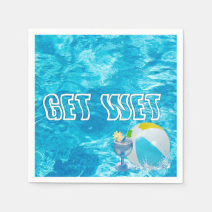 Summer Pool Party Fun Napkins Serviette