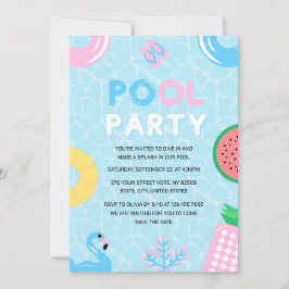 Summer Pool Party Gender Reveal Einladung