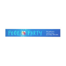 Summer Pool Party Rücksendeadressen-Aufkleber