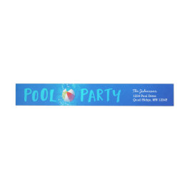 Summer Pool Party Rücksendeadressen-Aufkleber