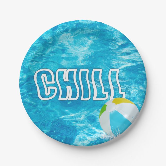 Summer Pool Party Spaß Pappteller (Vorderseite)