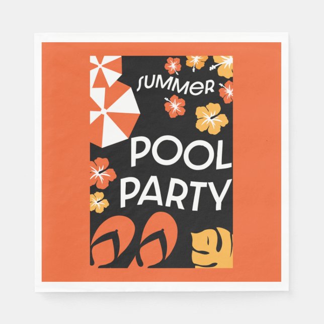 Summer Pool Partys Serviette (Vorderseite)