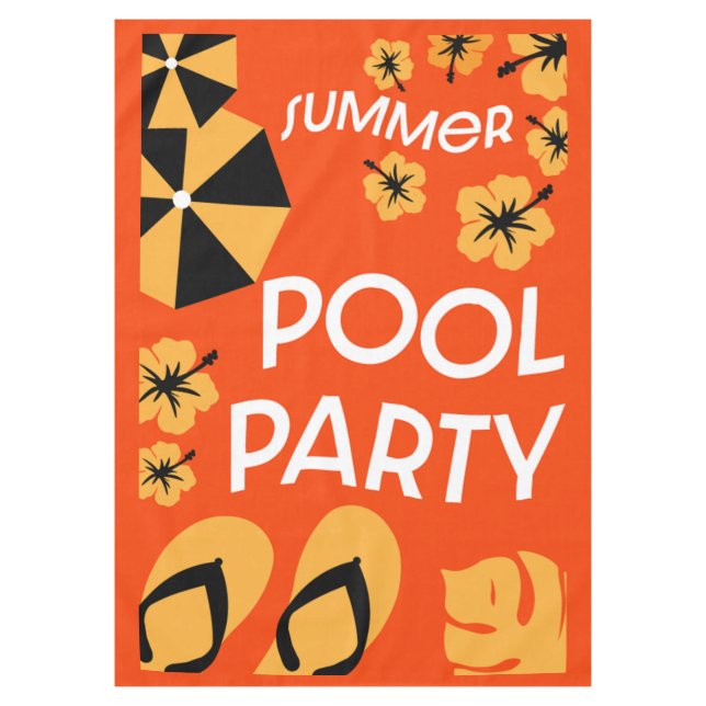 Summer Pool Partys Tischdecke (Vorderseite)