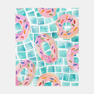Summer Pool schwimmt Wasserfarbe Mosaik Fleecedecke