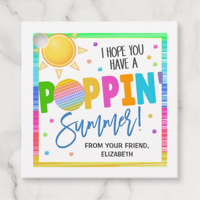 Summer Pop It Gift Tags Geschenkanhänger (Vorderseite)