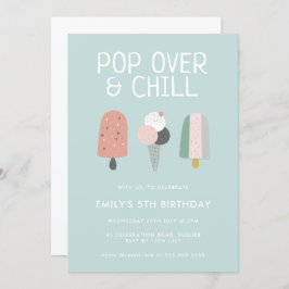 Summer Pop Over & Chill Popsiary Party Geburtstag Einladung