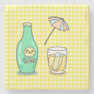 Summer Pop Soda Vibes - Niedlicher Cartoon Drink Steinuntersetzer