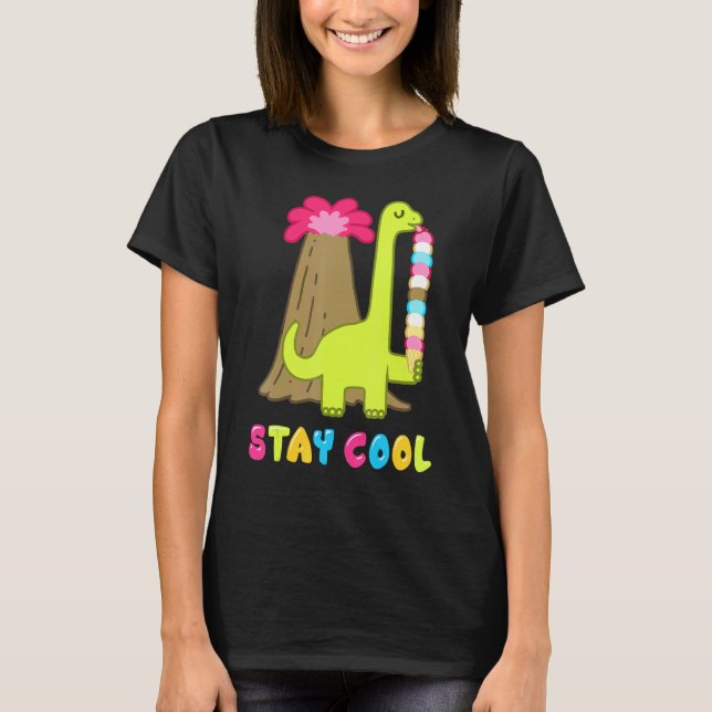 Summer Popsicle Bleibe Cool Ice Cream Retro 80er P T-Shirt (Vorderseite)