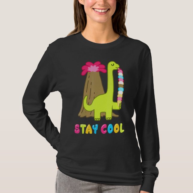 Summer Popsicle Bleibe Cool Ice Cream Retro 80er P T-Shirt (Vorderseite)