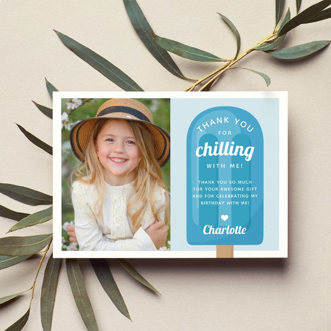 Summer Popsicle Kindergeburtstag Foto Dankeskarte (Von Creator hochgeladen)