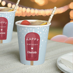 Summer Popsicle Kindergeburtstag Party Personalisi Pappbecher
