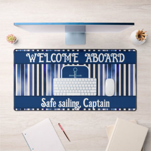 Summer Popular Navy Blue Boat Stripes Collection Schreibtischunterlage