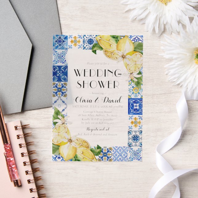 Summer Positano Blue Tiles Lemons Polterabend (Hochzeit)