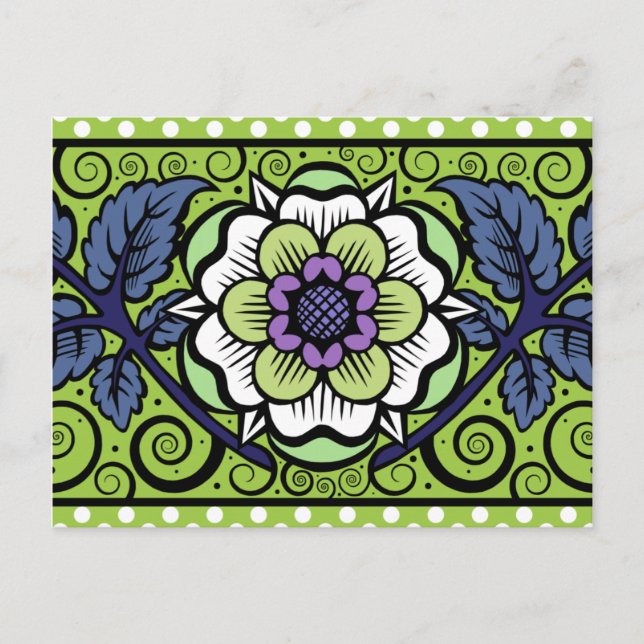 Summer Primrose in Green - Postcard Postkarte (Vorderseite)