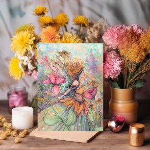Summer Queen Fairy Artwork Blank Innen Postkarte