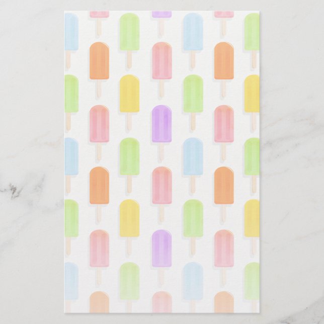 Summer Rainbow Popsicles Pattern Briefpapier (Vorderseite)