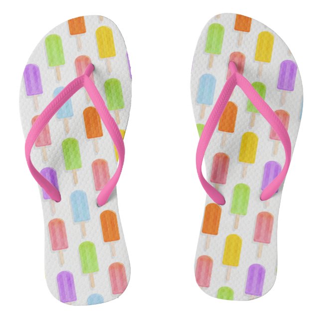 Summer Rainbow Popsicles Pattern Flip Flops (Fußbett)