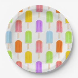 Summer Rainbow Popsicles Pattern Pappteller