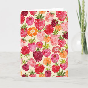 Summer Raspberry Watercolor Coquette Dankeskarte