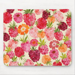 Summer Raspberry Watercolor Coquette Mousepad
