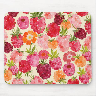 Summer Raspberry Watercolor Coquette Mousepad