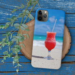 Summer Red Strawberry Margarita On Tropical Beach Case-Mate iPhone Hülle