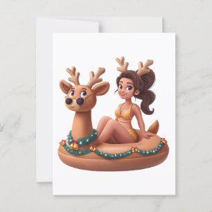Summer Rentier Holiday Fun Pool Party Design Postkarte