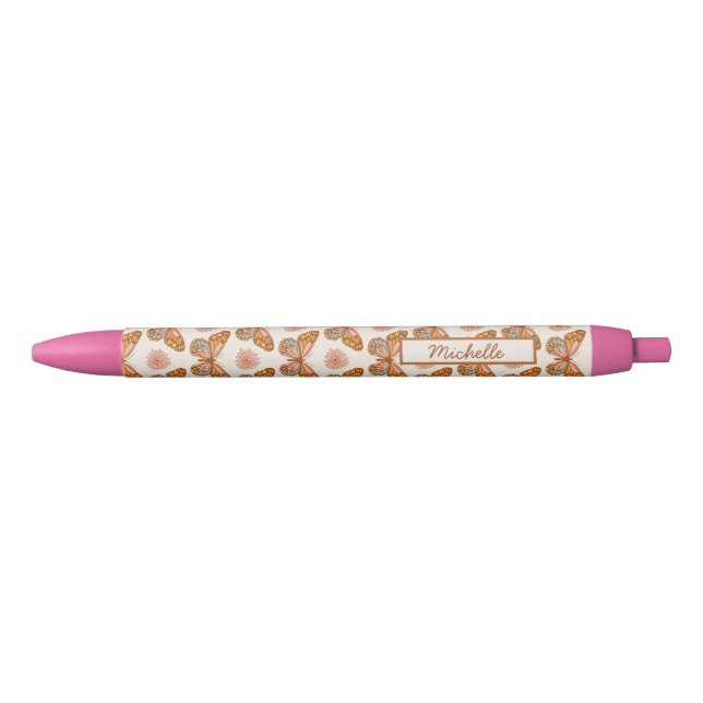 Summer Retro Butterfly | Personalisierter Pen Kugelschreiber (Vorderseite)