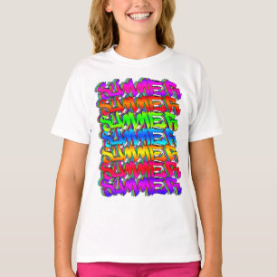 SUMMER-Retro Vintage Graffiti Colorful Summer T-Shirt